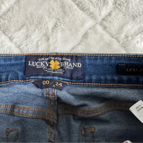 Lucky Brand | Dark Wash Denim Leyla Skinny Blue Jeans | Size 00/24A - Picture 10 of 16